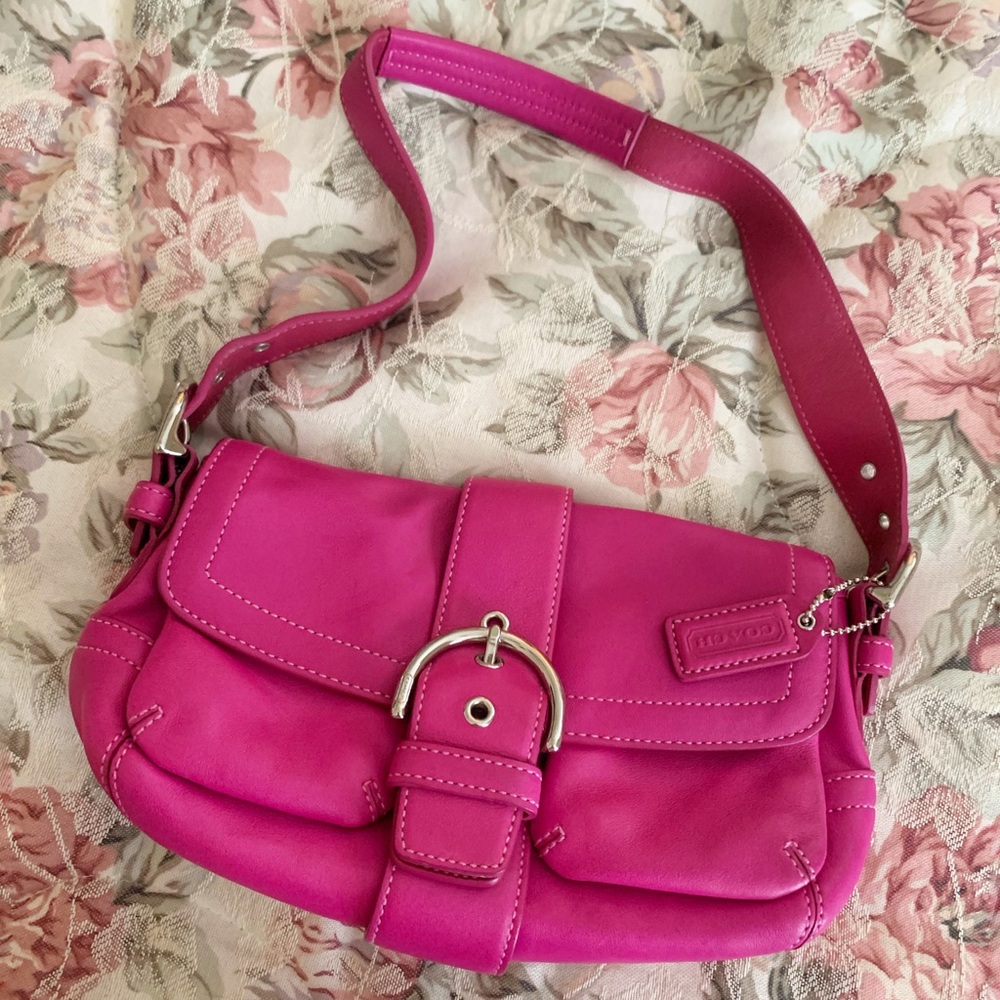 Small Pink Leather Coach Bag